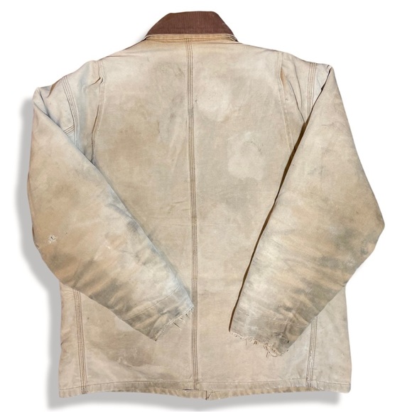 Vintage 90s Perfectly Distressed Blanket Lined Carhartt Chore Jacket SIZ… - Picture 2 of 7